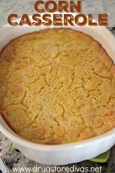 Looking to be the hit of your next pot luck? This corn casserole recipe from www.drugstoredivas.net is PERFECT!