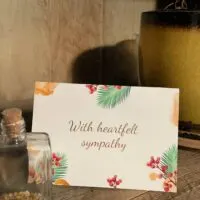 Folded card that says 