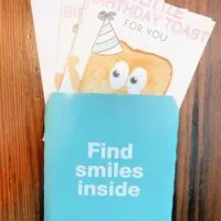 Six cards with the words 