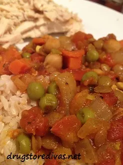 A bowl of vegetable curry.