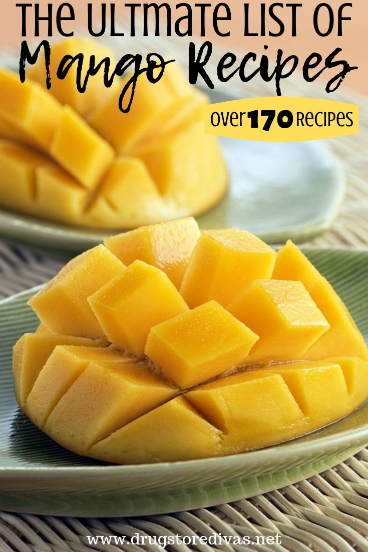 Mangoes are a great fruit. And they can be used in a varieties of ways, from salsa to main courses to dessert. Get the Ultimate List of Mango recipes, with over 170 recipes, on www.drugstoredivas.net.