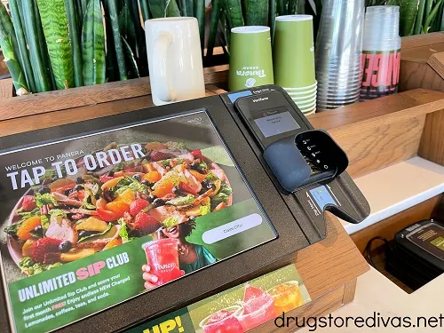 A self-service kiosk at Panera Bread.