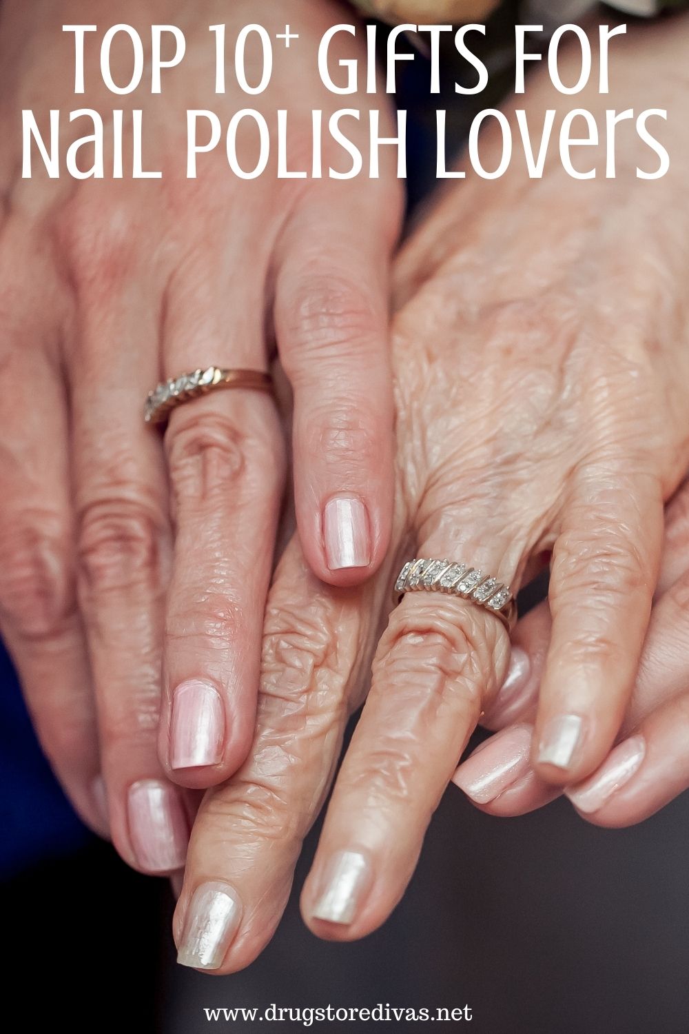 Three hands showing their nails with the words 