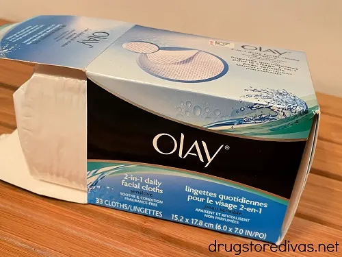 A box of Olay face wipes.