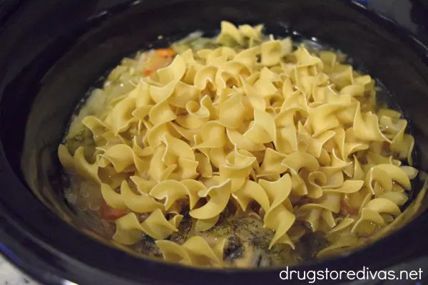 Pasta in a slow cooker.