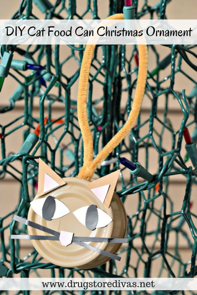 #ad Looking for a fun and festive way to upcycle? Check out this DIY Cat Food Can Christmas Ornament from www.drugstoredivas.net. #PetSmartCart