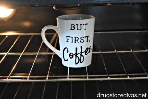 #ad Life starts after coffee, which is why you need to make this DIY But First, Coffee Mug by www.drugstoredivas.net. #ElevateTheSeason