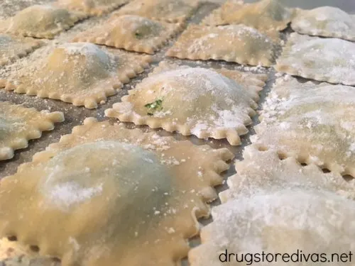 Looking for a tasty recipe? Check out this homemade kale pesto ravioli from www.drugstoredivas.net.