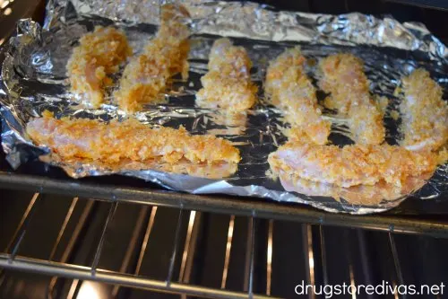 This pork rind-crusted chicken finger recipe is a great twist on a traditional chicken finger. Get the recipe at www.drugstoredivas.net.