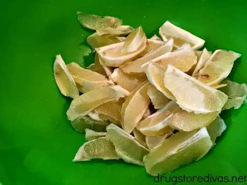 Lemon slices in a bowl.