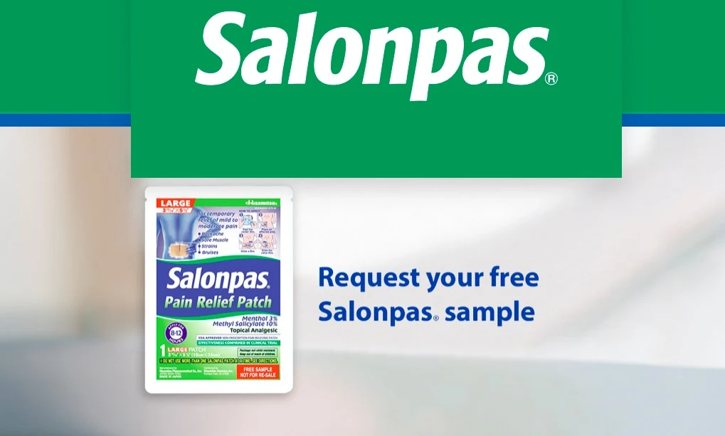 An advertisement for a Salonpas free sample.