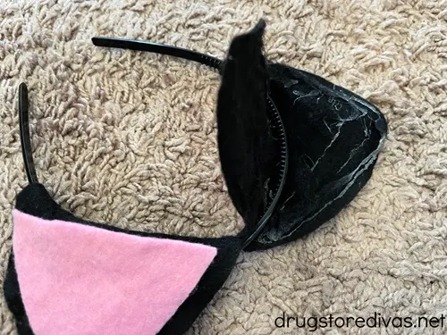 A homemade cat ears headband.