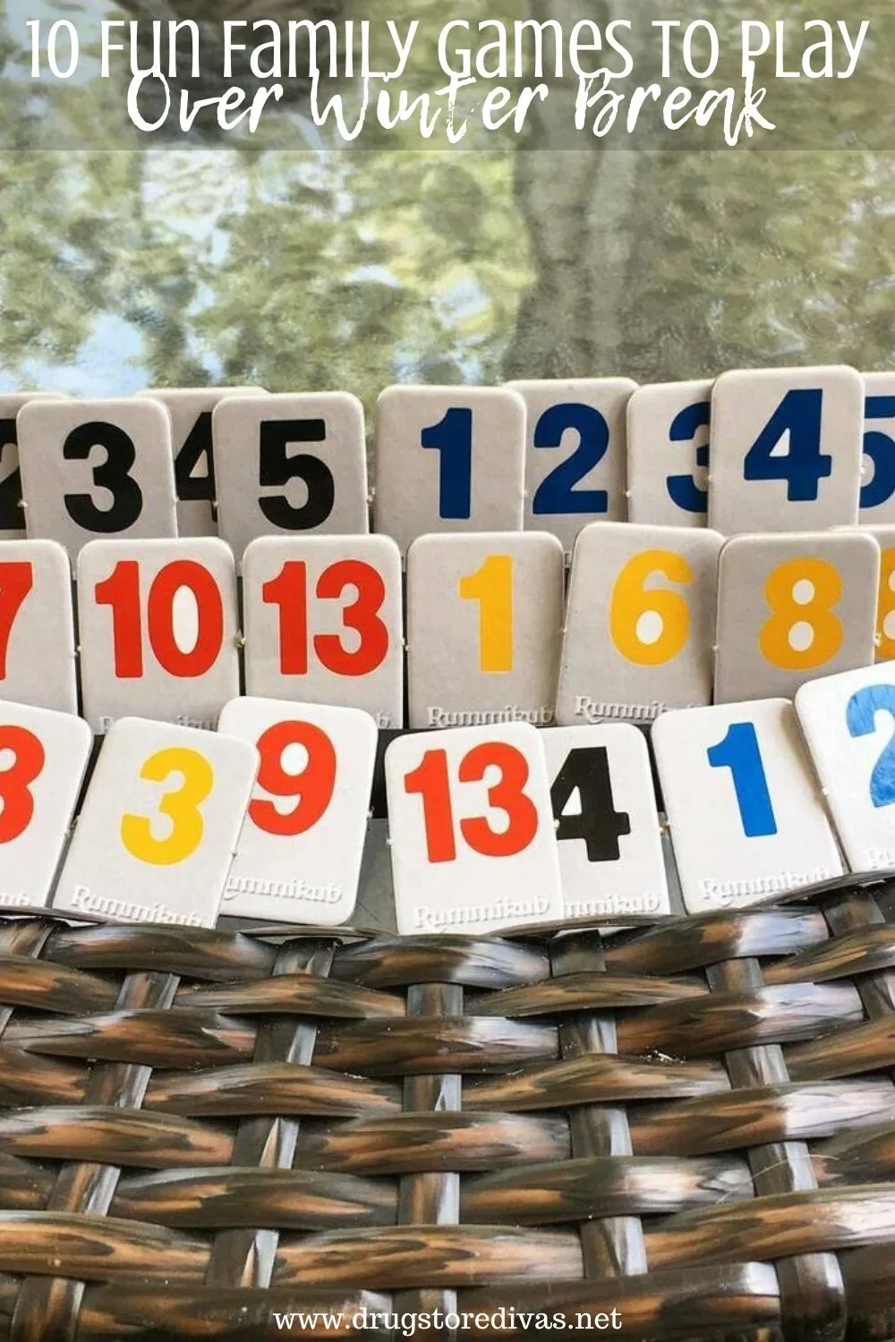 Tiles from a game of Rummikub on a table with the words 