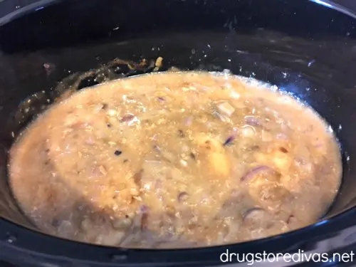 Looking for something different for dinner? Make this slow cooker mushroom soup chicken with ingredients you have in your kitchen right now. Get the recipe at www.drugstoredivas.net.