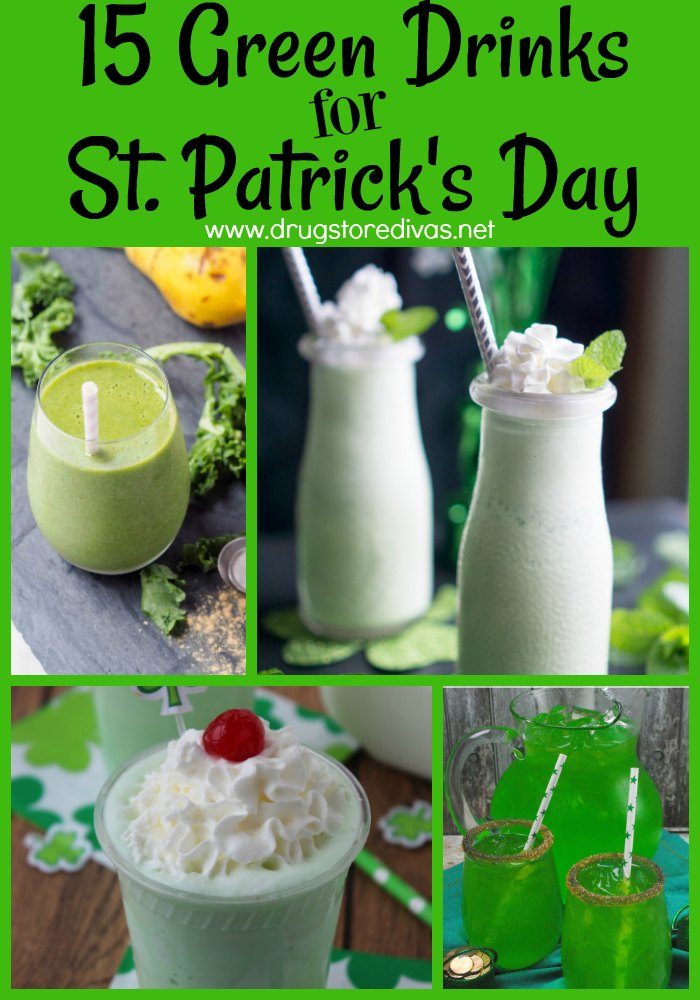 Celebrate St. Patrick's Day with green drinks! Get some great ideas with 15 Green Drinks For St. Patrick's Day, put together by www.drugstoredivas.net.