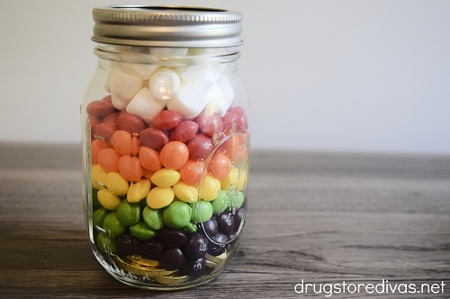 A rainbow in a jar craft.