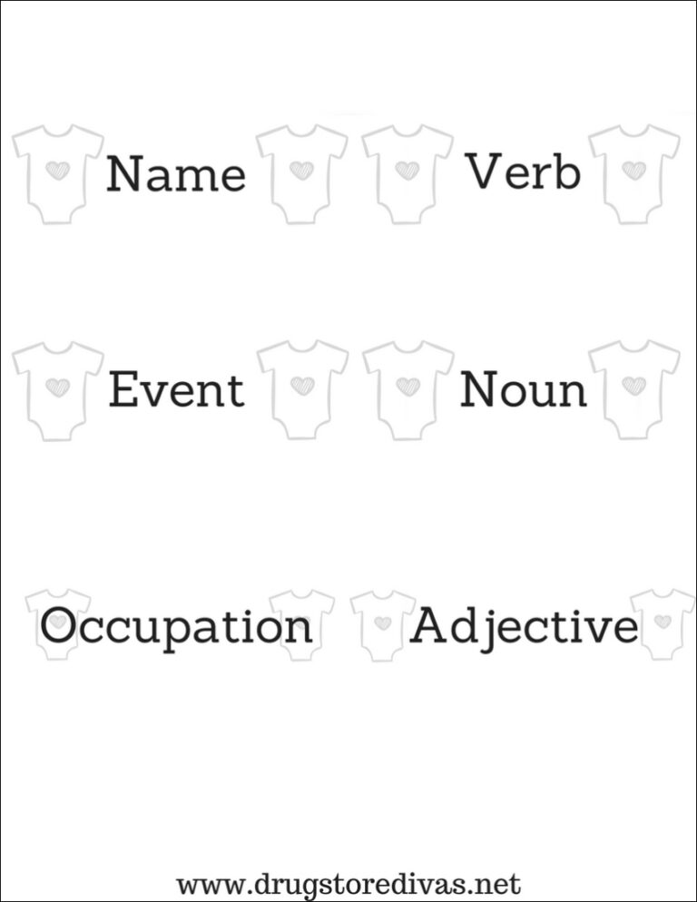 DIY Baby Shower Mad Libs (with free printables) | Drugstore Divas