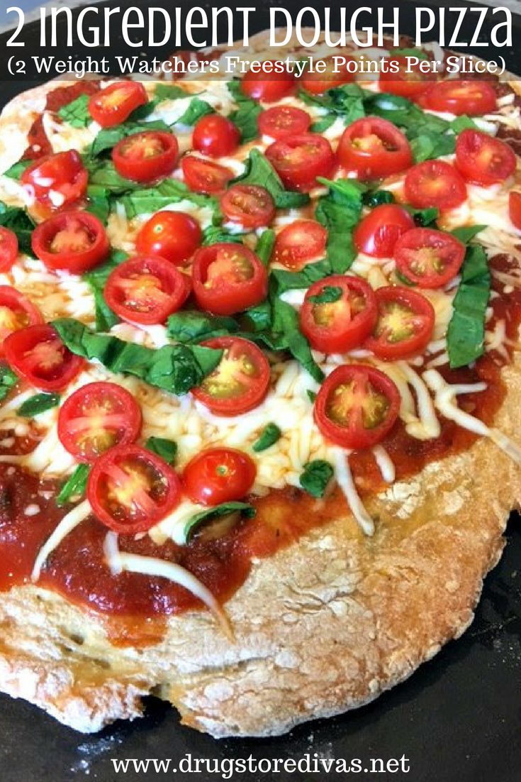 Pizza night can be every night with this easy 2 Ingredient Dough Pizza from www.drugstoredivas.net. Even better, each slice is only 2 Weight Watchers Freestyle points!