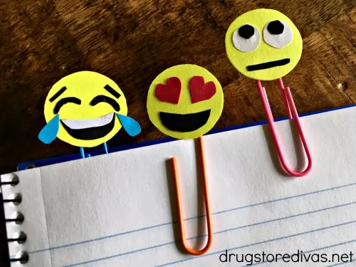 Three emoji paperclips. 