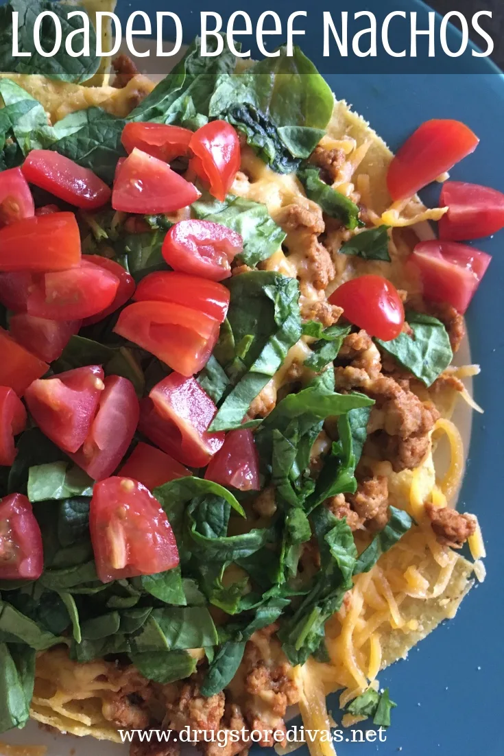 Loaded Beef Nachos in a bowl.