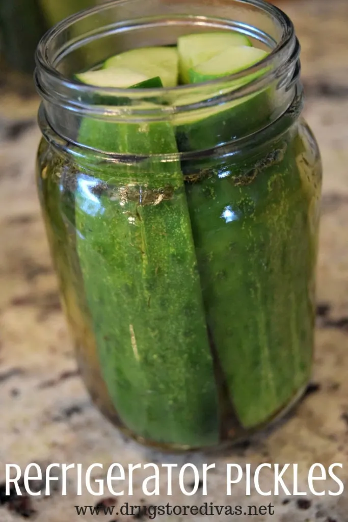 Refrigerator Pickles in a jar.