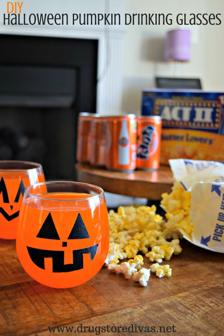 DIY Halloween Pumpkin Drinking Glasses Drugstore Divas