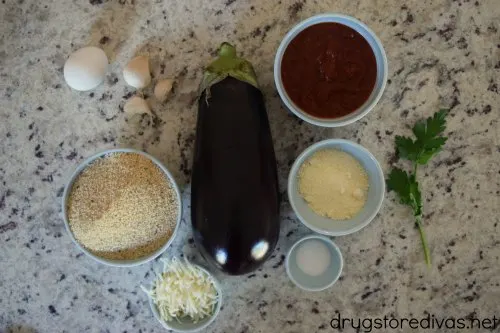 This Baked Eggplant Meatball Parmesan recipe is perfect for your Meatless Monday menu. Get the recipe at www.drugstoredivas.net.