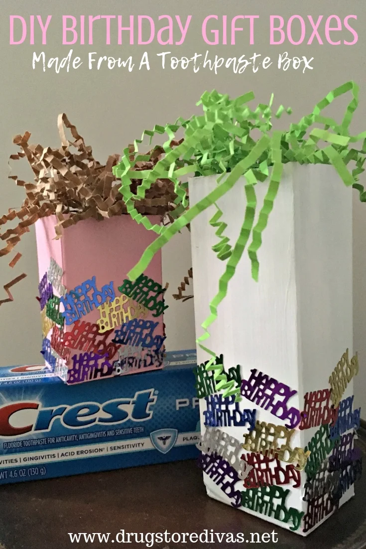 Find out how to make these DIY Birthday Gift Boxes from Crest toothpaste on www.drugstoredivas.net. #CrestXCVS