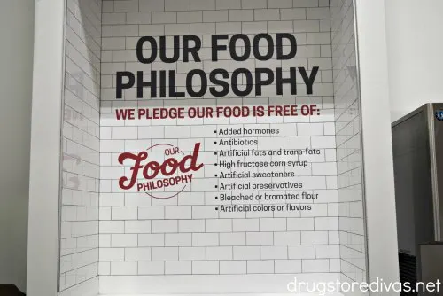 A sign about Earth Fare's philosophy.