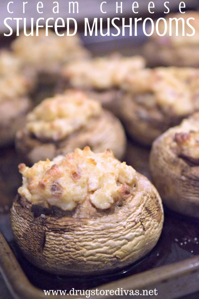 Cream Cheese Stuffed Mushrooms are the perfect holiday appetizer. Get the recipe at www.drugstoredivas.net.