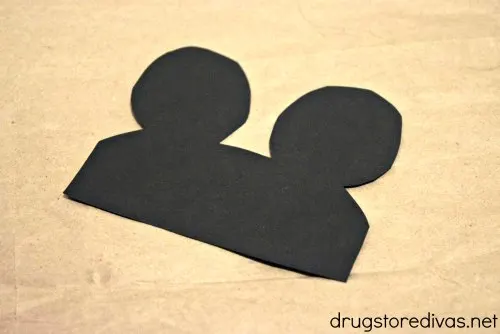 MIckey Mouse ears cut from card stock.