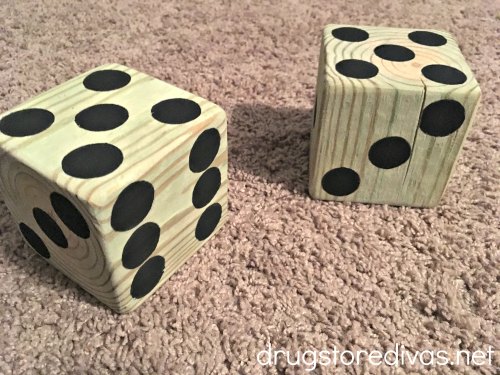 Spend more time playing outdoors when you make these DIY Yard Dice. They're perfect for Yardzee. Get the tutorial at www.drugstoredivas.net.