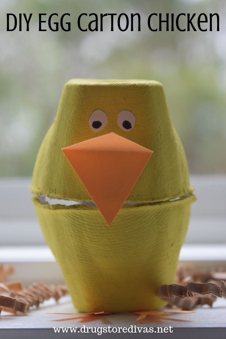 A super cute and simple DIY Easter decoration is this DIY Egg Carton Chicken. Get the tutorial at www.drugstoredivas.net.