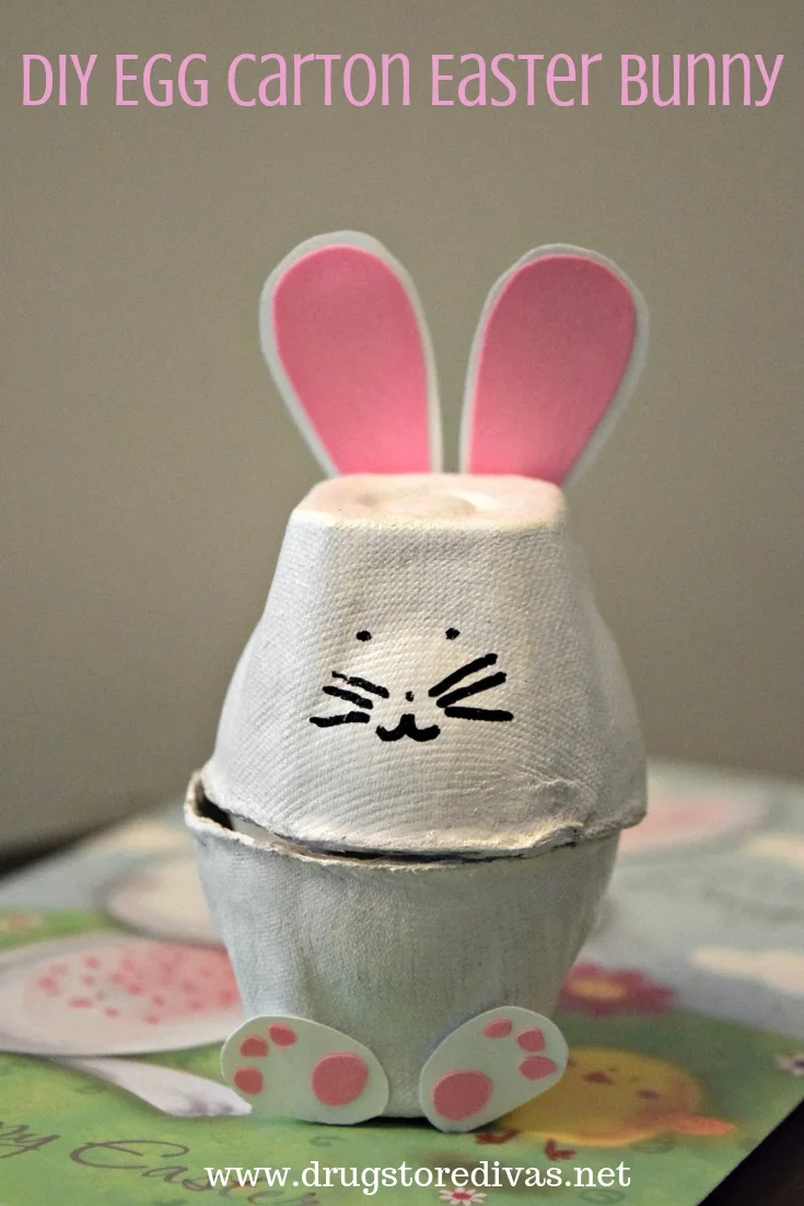 Easter Bunny made from an egg carton.