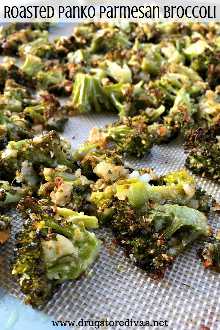 Jazz up your broccoli with this Roasted Panko Parmesan Broccoli. In under 30 minutes, you'll have a tasty side dish. Get the recipe at www.drugstoredivas.net.