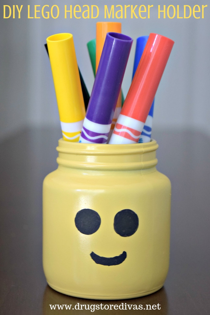 43 LEGO Crafts for Kids: Building Blocks of Imagination: Making this DIY LEGO Head Marker Holder is a great way to celebrate the release of The LEGO Movie 2: The Second Part. Get the tutorial on www.drugstoredivas.net. | lego crafts ideas