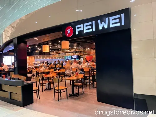 The outside of a Pei Wei Asian restaurant in the Tampa International Airport.