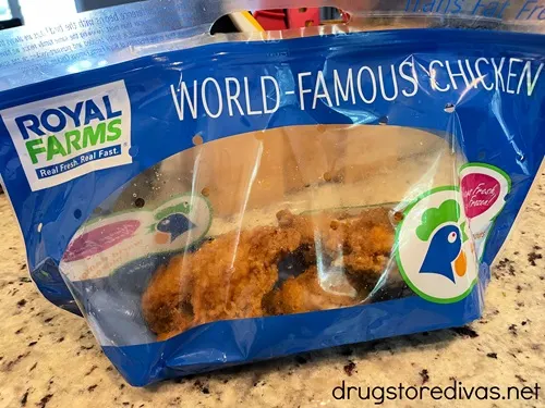 A bag of Royal Farms chicken.