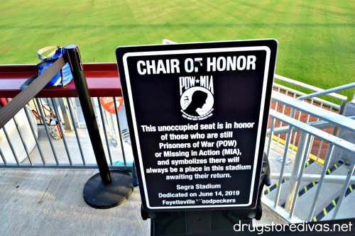 Chair of Honor at Segra Stadium in Fayetteville, NC.