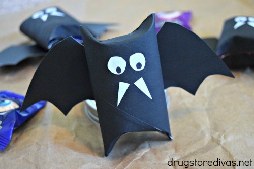 DIY Halloween Bat Candy Tubes.