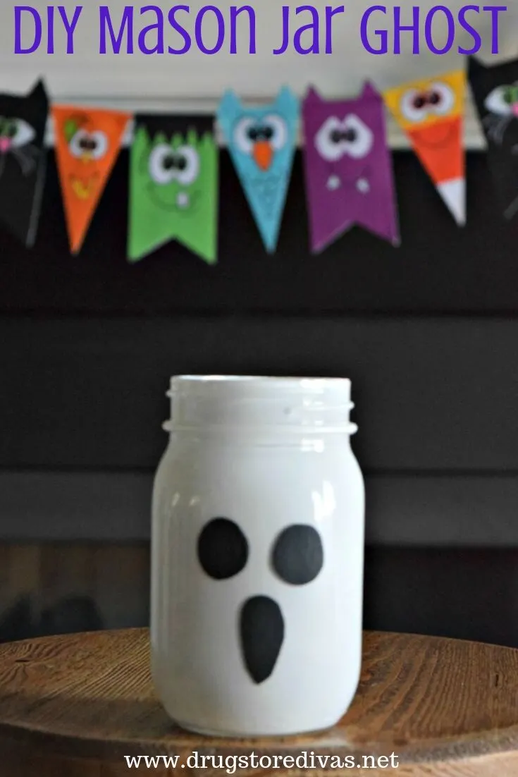 21. Bootiful Painted Ghost Mason Jar Decor