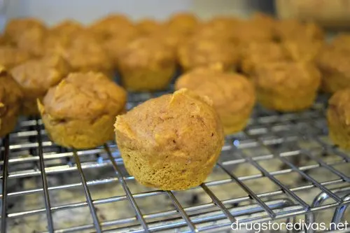 Pumpkin Spice Weight Watchers Muffins on a wire cooling rack.