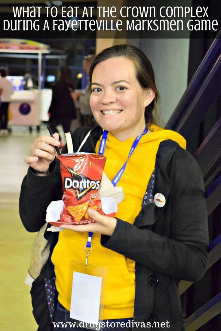 A person holding a Doritos Walking Taco in the Crown Complex in Fayetteville, North Carolina