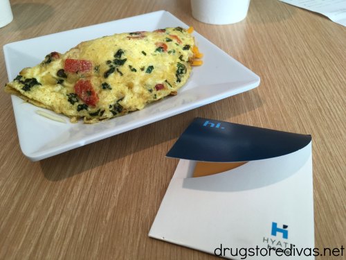 An omelet and a hotel key card.