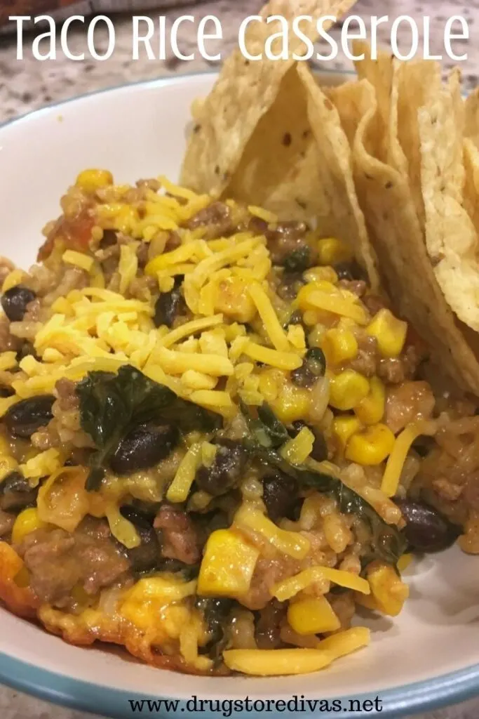 Taco Rice Casserole in a bowl.