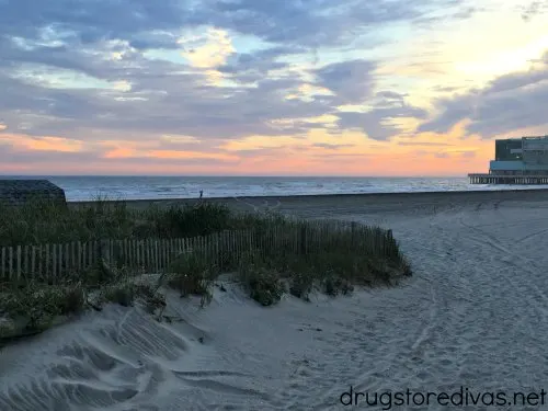 Sunset on the beach in Atlantic City.