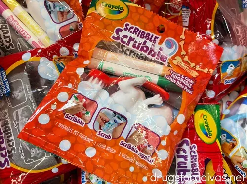Packages of Crayola Scribble Scrubbie toys.
