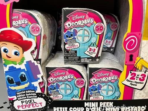 A display of Disney Doorable toys.