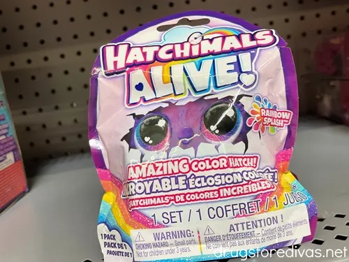 A Hatchimals Alive package on a shelf.