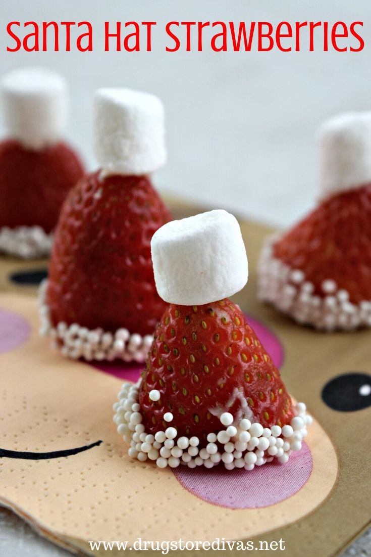 Santa Hat Strawberries are a simple Christmas treat. Find out how to make them on www.drugstoredivas.net.